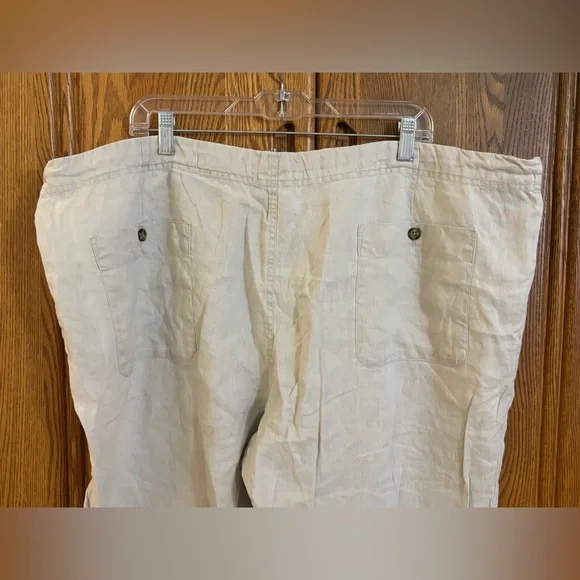 Perry Ellis Tan Linen Blend Drawstring Pants - Picture 4 of 6